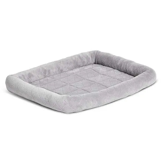 Professional-grade 30in gray Purrfect Pet Kingdom dog bed by The Family Pet, featuring a stylish diamond stitch design.