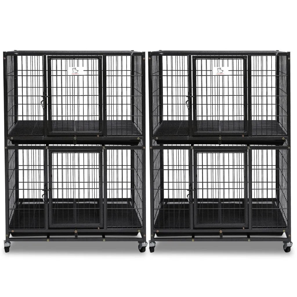 Purrfect Pet Kingdom - 31" Two-Tier Stackable Dog Crate 46A - Pet Carriers