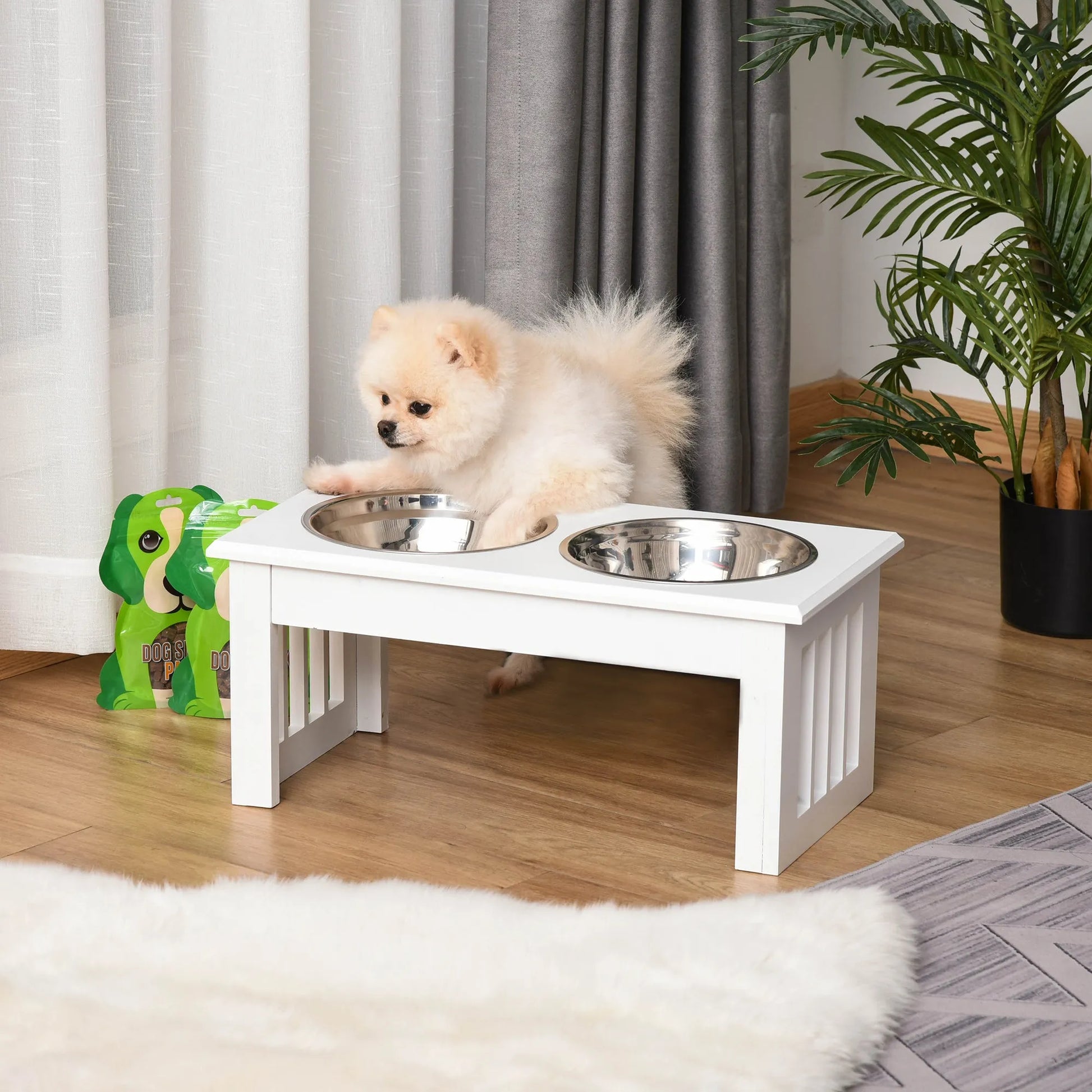 Purrfect Pet Kingdom - 6" Height Small Puppy Dog Feeding Station For Messy Pets, St - Elevated Feeders