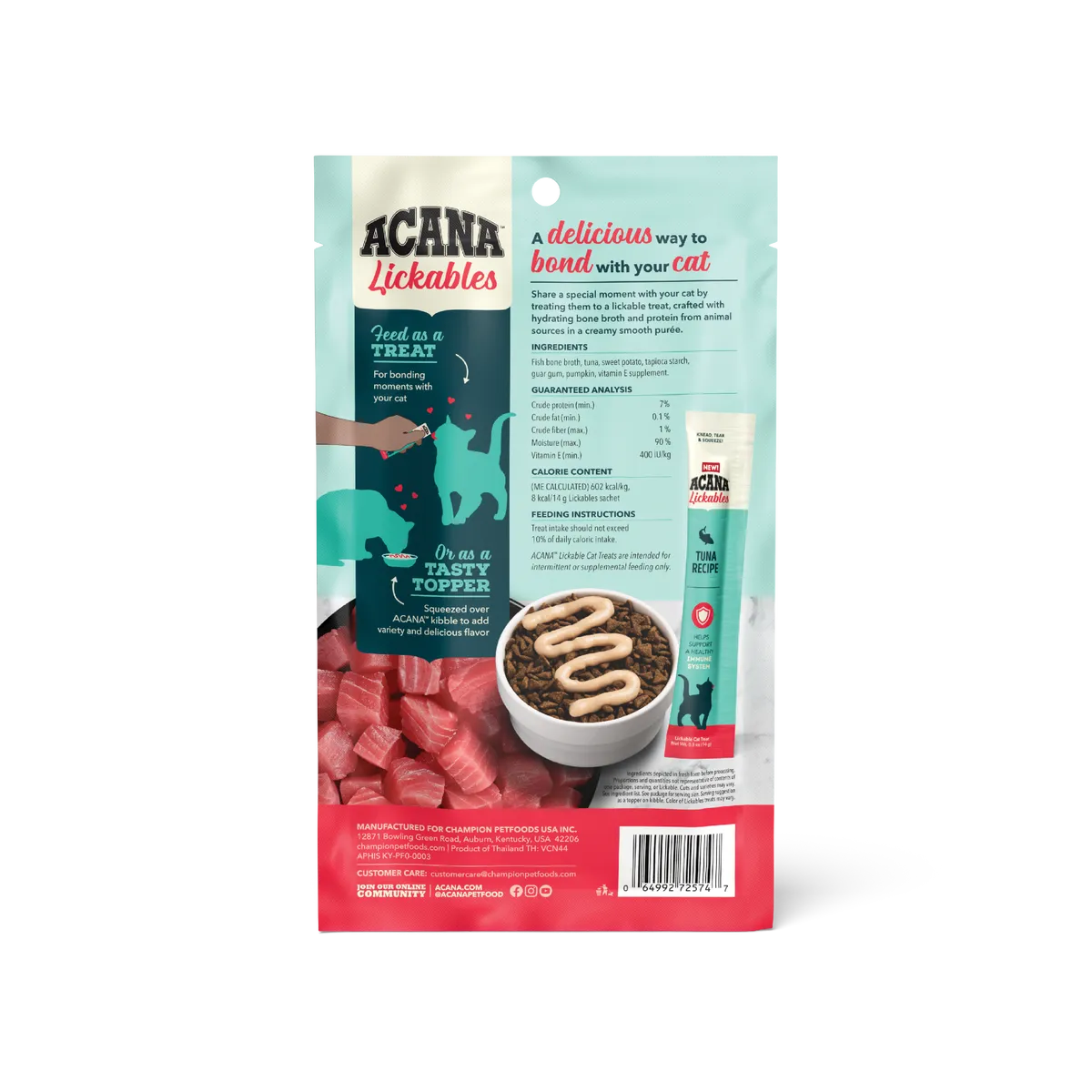 Purrfect Pet Kingdom® - Acana Cat Lickables Tuna Cat Treats (2.5oz) - Lickable Cat Treats