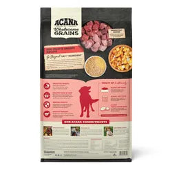 Purrfect Pet Kingdom Acana Salmon Barley Dog food 4lb bag, featuring a vibrant design, ideal for healthy canine nutrition.