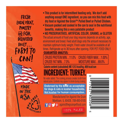 Purrfect Pet Kingdom® - Against The Grain All Life Stages Nothing Else! 100% Turkey - Wet Dog Food