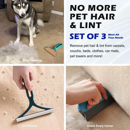 Purrfect Pet Kingdom® - airbee Pet Hair Remover 3-Pack Lint Shaver Cleaner Fur - Dog Grooming Tools