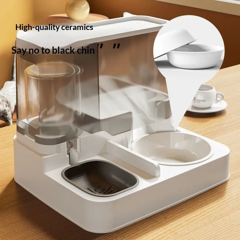 Purrfect Pet Kingdom® - Automatic Feeder And Water Fountain Combo Cat Food Bowl - Auto Feeders