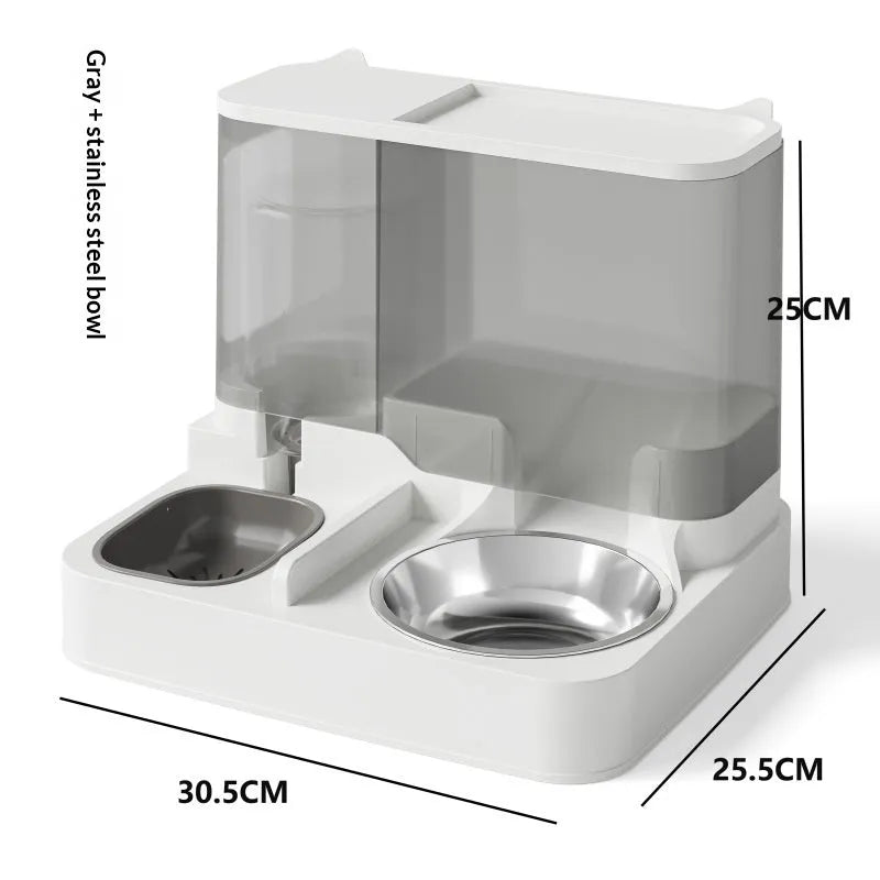 Purrfect Pet Kingdom® - Automatic Feeder And Water Fountain Combo Cat Food Bowl - Auto Feeders