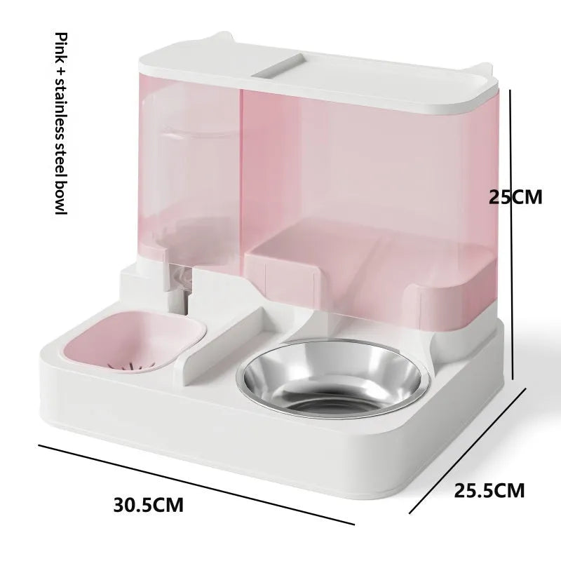 Purrfect Pet Kingdom® - Automatic Feeder And Water Fountain Combo Cat Food Bowl - Auto Feeders