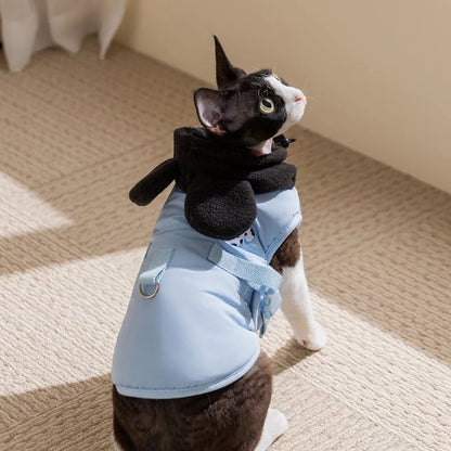 Purrfect Pet Kingdom® - Autumn And Winter Cat Hairless Warm Cartoon Embroidered - Pet Coats