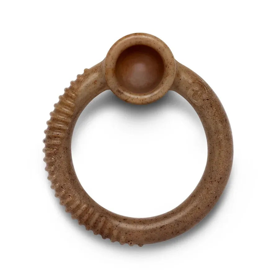 Purrfect Pet Kingdom Benebone Ring in bacon flavor, medium size, ideal chew toy for dogs, featuring a playful design.