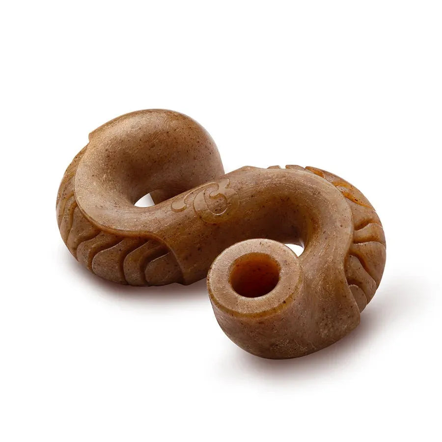 Purrfect Pet Kingdom Benebone Tripe Bone chew toy in brown, available in Medium, Large, and Giant sizes for dogs.