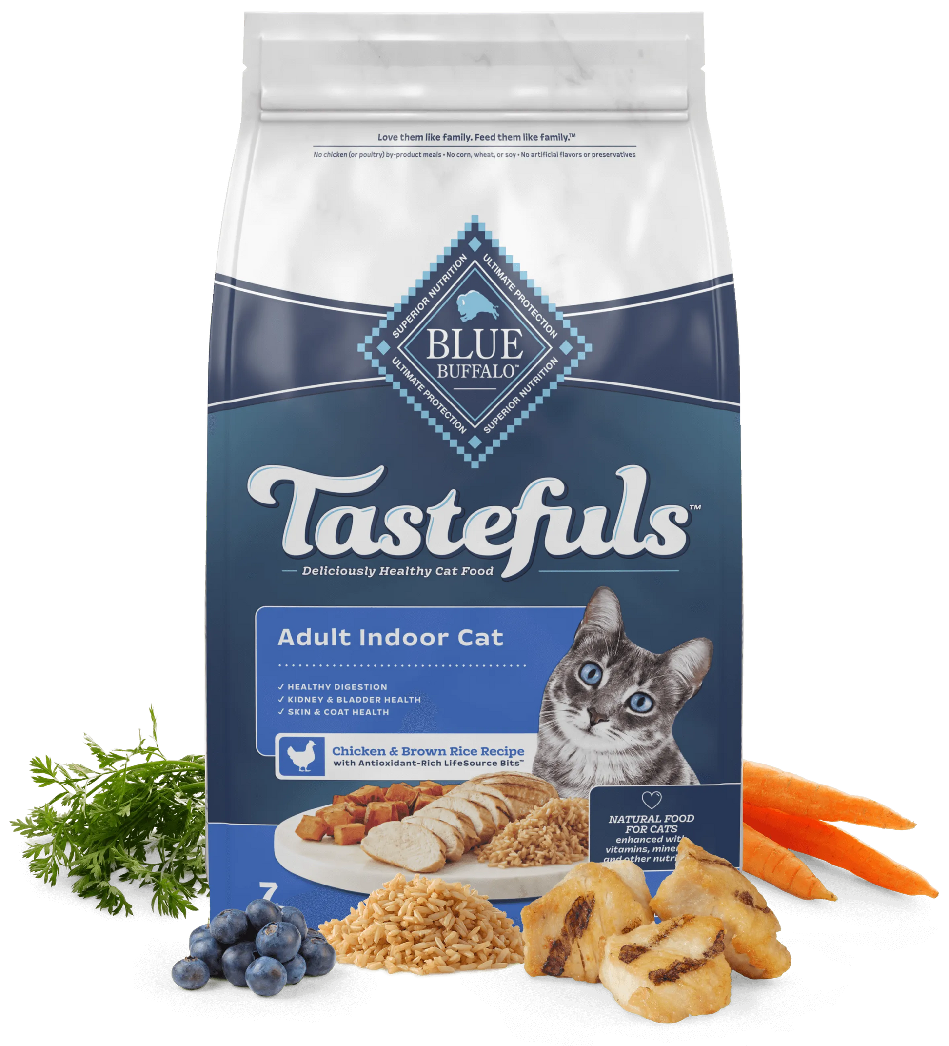 Purrfect Pet Kingdom® - Blue Buffalo Blue Tastefuls Adult Indoor Cat Chicken & Brown - Dry Cat Food