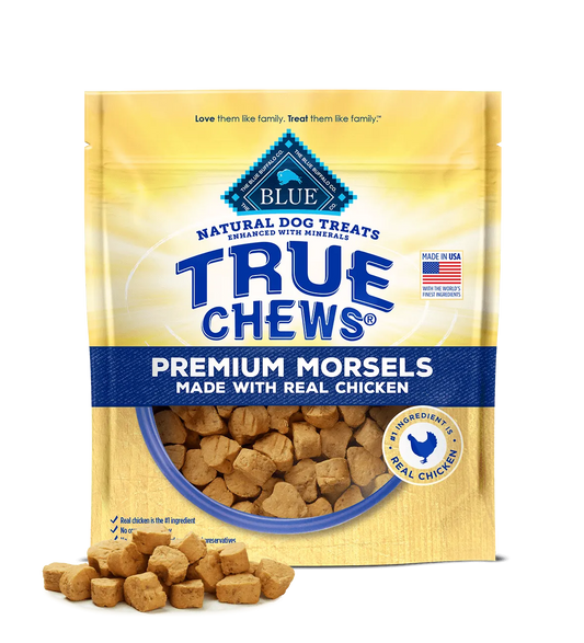 High-quality blue Buffalo True Chews Morsels Chicken dog treats by The Family Pet, 11oz, budget-friendly soft chews for dogs.