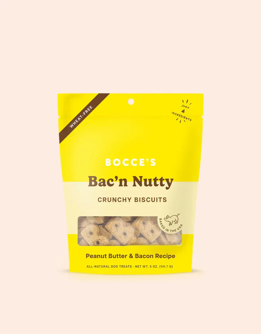Purrfect Pet Kingdom Bocce's Bac N Nutty Dog Biscuits, 6.99, natural dog treats in a brown package, perfect for dogs and c...