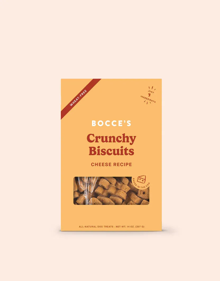 Purrfect Pet Kingdom Bocce's Cheese Flavor Dog Biscuits in a colorful package, 9.99, perfect treats for dogs and cats.