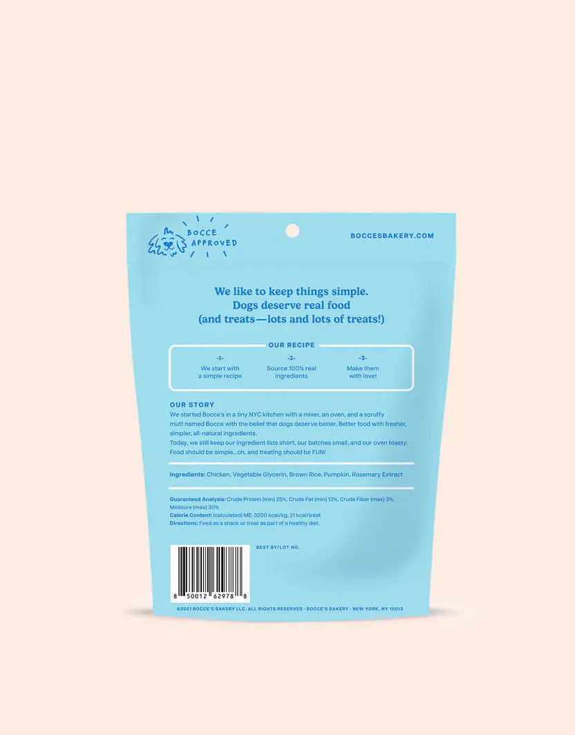 Purrfect Pet Kingdom Bocce's Chicken Pumpkin Jerky Stick treat in a vibrant color, priced at $10.99, perfect for dogs.