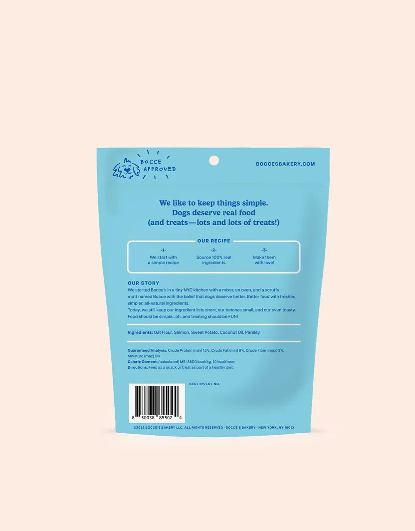 Purrfect Pet Kingdom Bocce's Fish And Chip Dog Biscuits in a vibrant package, perfect treats for dogs and cats, priced at ...