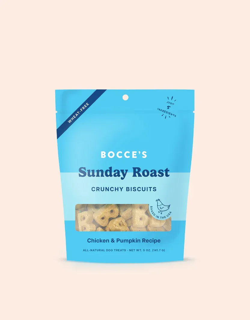 Purrfect Pet Kingdom Bocce's Sunday Roast Dog Biscuits in a colorful package, perfect treats for dogs, priced at $6.99.