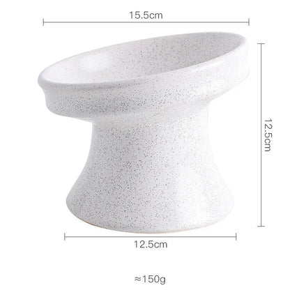 Purrfect Pet Kingdom® - Cat Bowl Ceramic Shallow Mouth High Foot Anti Overturn - Bowls