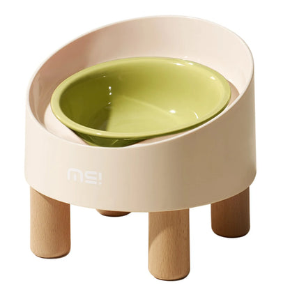 Purrfect Pet Kingdom® - Cat Ceramic Food Basin High Foot Oblique Mouth Neck - Bowls