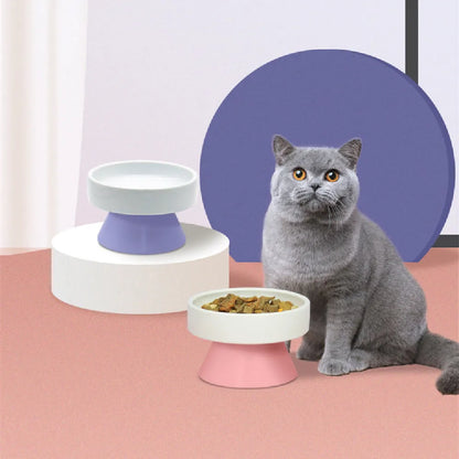 Purrfect Pet Kingdom® - Cat Ceramic Heightened Neck Guard Wide Mouth Bowl Drinking - Bowls