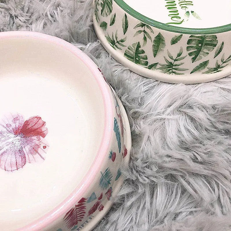 Purrfect Pet Kingdom® - Cat Daily Necessities Pet Bowl Ceramics - 0