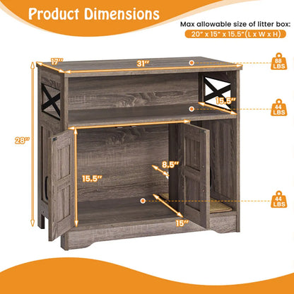 Purrfect Pet Kingdom - Cat Litter Box Enclosure Hidden Cat Washroom Furniture With Storage - 5