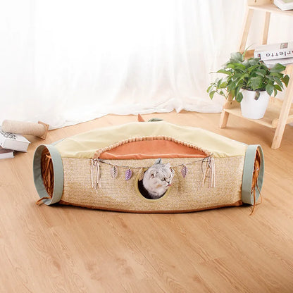 Purrfect Pet Kingdom® - Cat Net Red Cat Litter Roll Totoro Toys Drilling Hole Cat - Tunnels