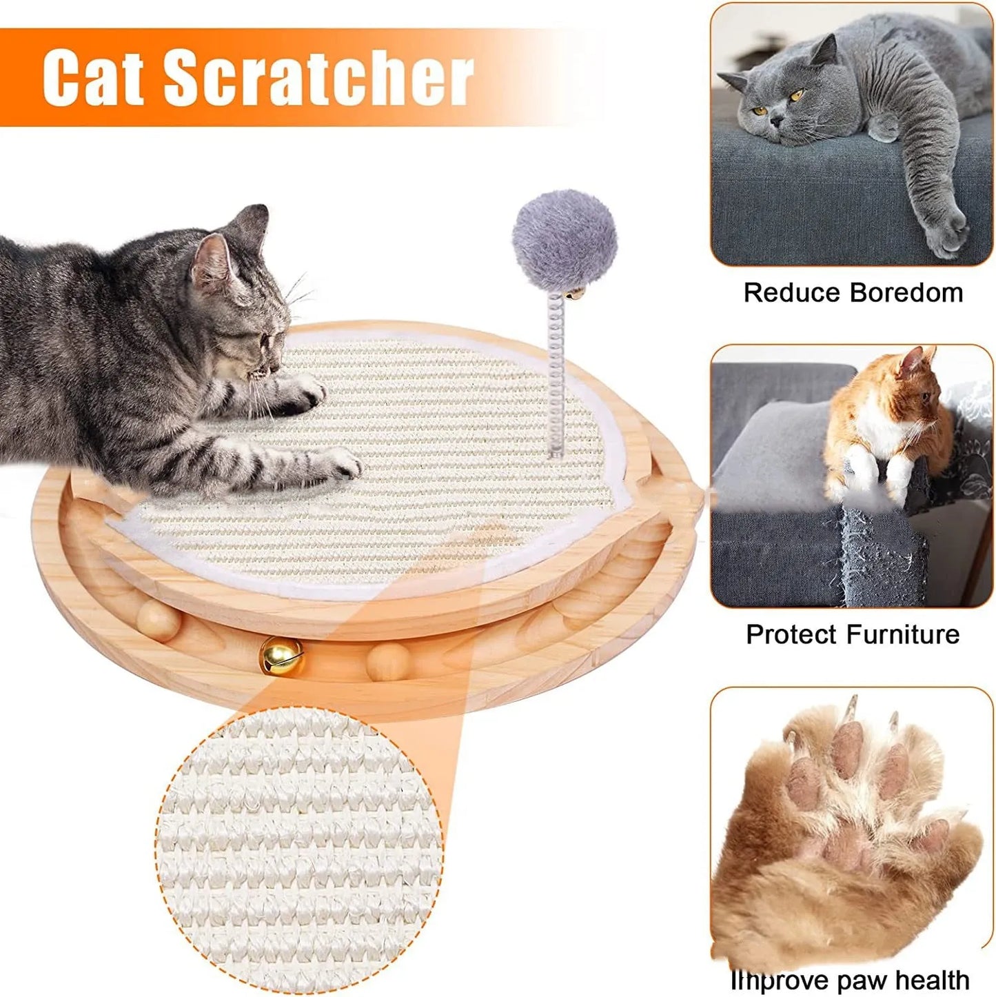 Purrfect Pet Kingdom® - Cat Scratching Pad Toy Turntable Two-in-one Intelligence - Cat Scratchers