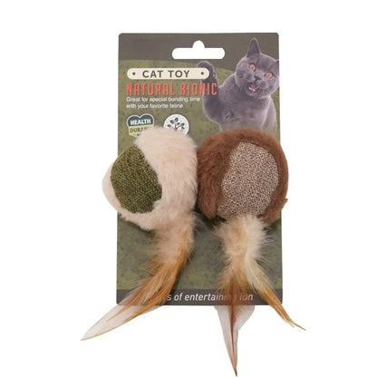 Purrfect Pet Kingdom® - Cat Self-Entertainment Mint Feather Catnip Teething Stick - Cat Toys
