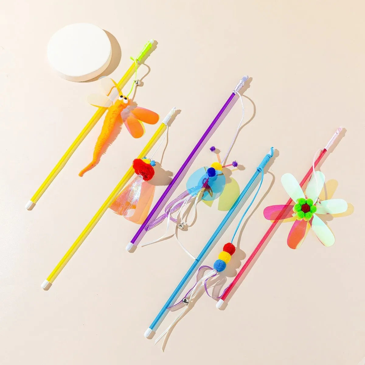 Purrfect Pet Kingdom® - Cat Teaser Wand Toy With Shiny, Reflective Plastic Pieces - Cat Toys