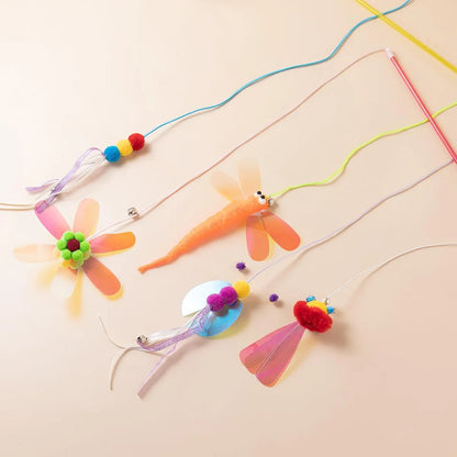 Purrfect Pet Kingdom® - Cat Teaser Wand Toy With Shiny, Reflective Plastic Pieces - Cat Toys