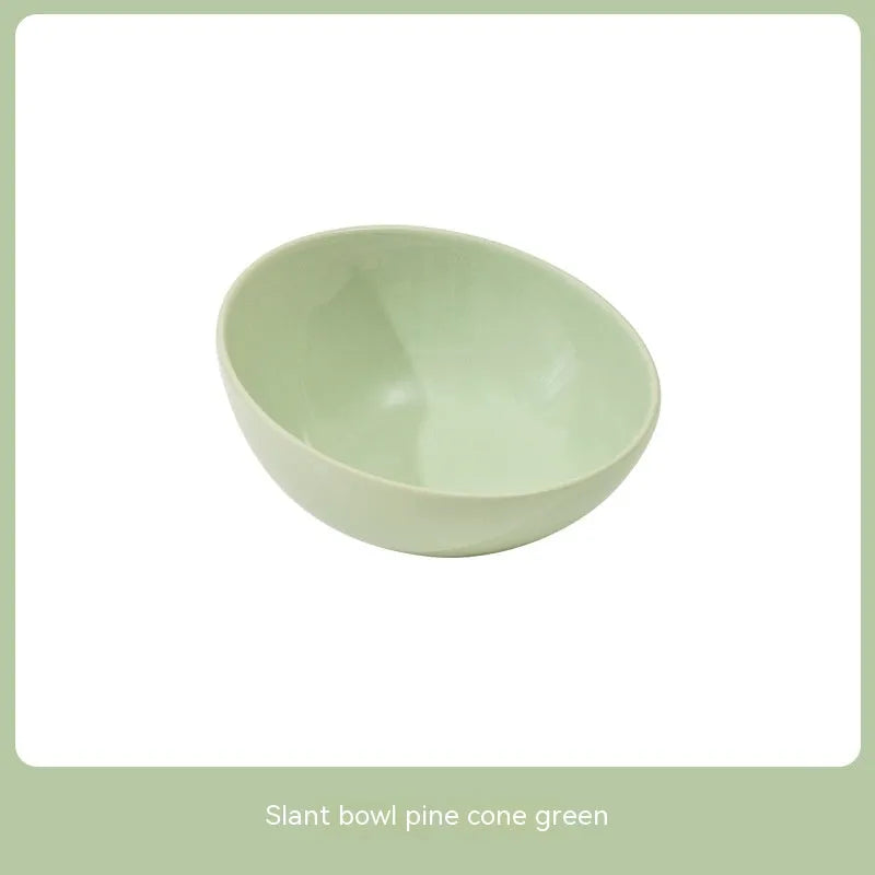 Purrfect Pet Kingdom - Ceramic Bevel Beveled Bowl Pet Cat Bowl - Cat Bowls & Feeders