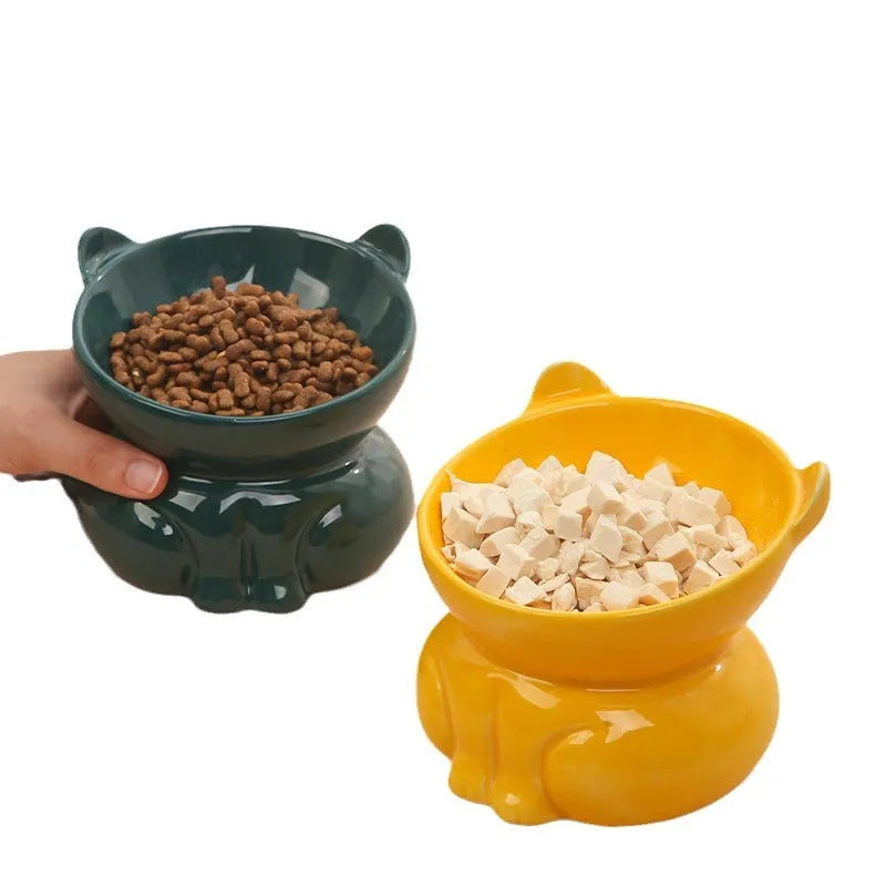 Purrfect Pet Kingdom® - Ceramic Cat Dog Bowl Pet Supplies Drinking Water Goblet Food - Bowls
