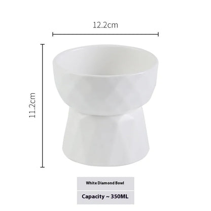 Purrfect Pet Kingdom® - Ceramic High Foot Cervical Protection Pet Bowl - Bowls