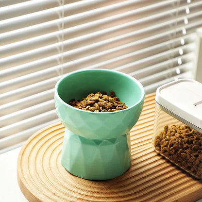 Purrfect Pet Kingdom® - Ceramic High Foot Cervical Protection Pet Bowl - Bowls