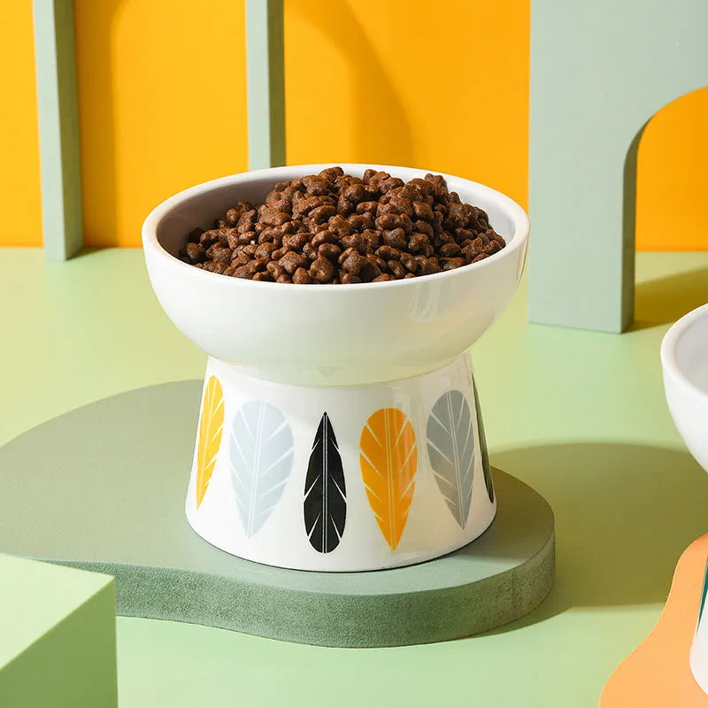 Purrfect Pet Kingdom® - Ceramic Non Slip Elevated Pet Cat Dog Food Bowl - Bowls