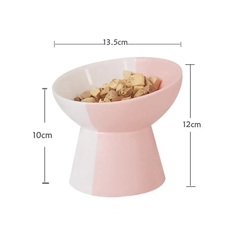 Purrfect Pet Kingdom® - Ceramic Pet Slant Mouth Dog And Cat Food Bowl Set - Bowls
