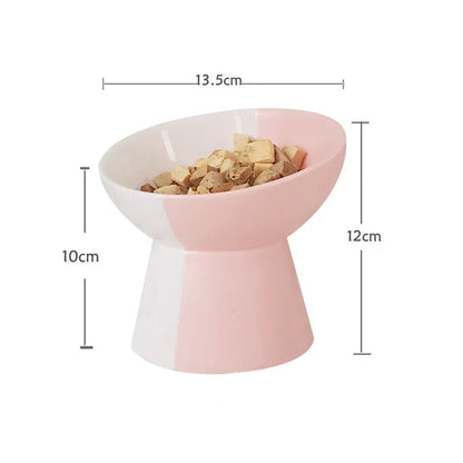 Purrfect Pet Kingdom® - Ceramic Pet Slant Mouth Dog And Cat Food Bowl Set - Bowls
