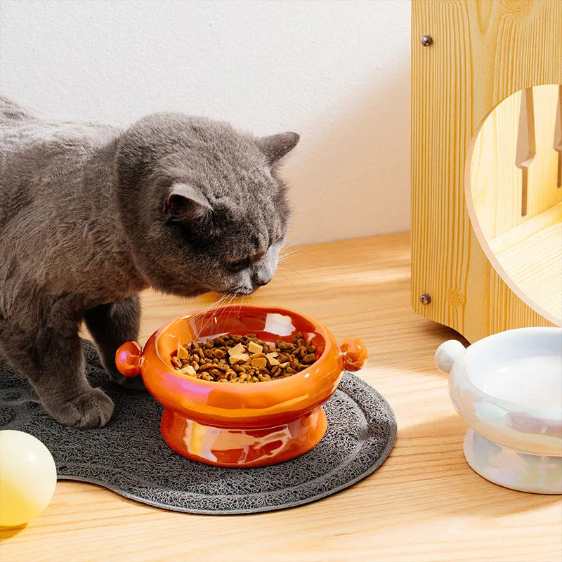 Purrfect Pet Kingdom® - Ceramic Protection Cervical Vertebra Cat Food Basin - Bowls