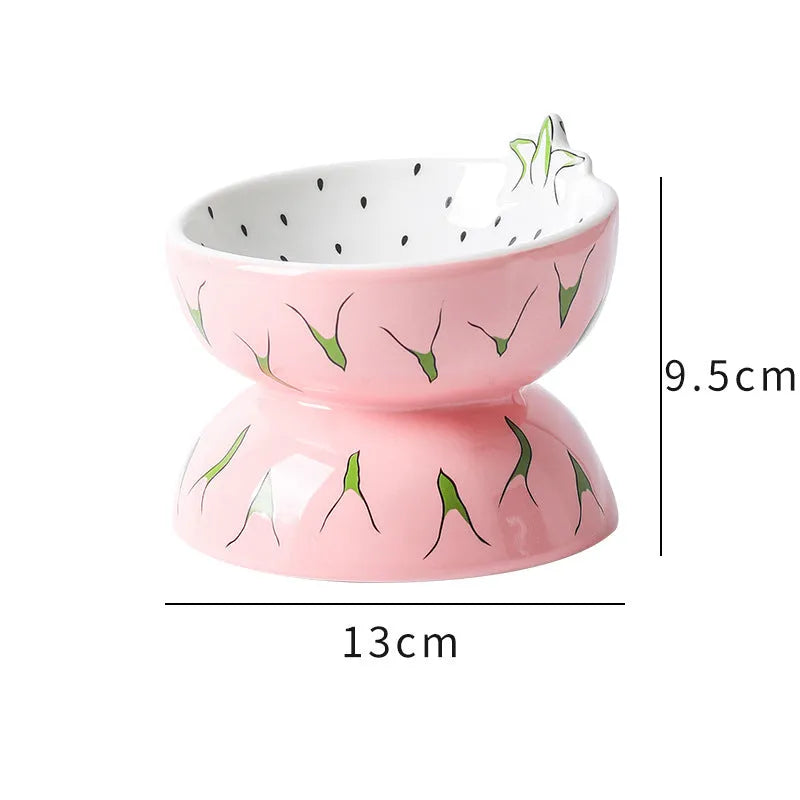 Purrfect Pet Kingdom - Ceramic Raised Cat Bowl 5In Elevated Wide Cat Bowl For Food - Elevated Feeders