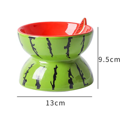 Purrfect Pet Kingdom - Ceramic Raised Cat Bowl 5In Elevated Wide Cat Bowl For Food - Elevated Feeders