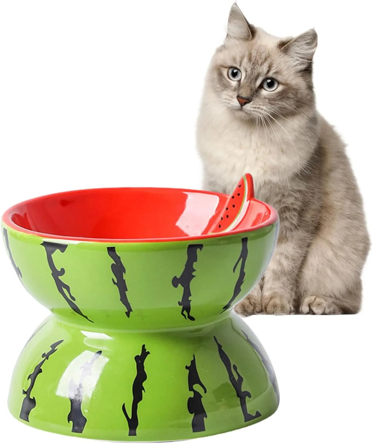 Purrfect Pet Kingdom - Ceramic Raised Cat Bowl 5In Elevated Wide Cat Bowl For Food - Elevated Feeders