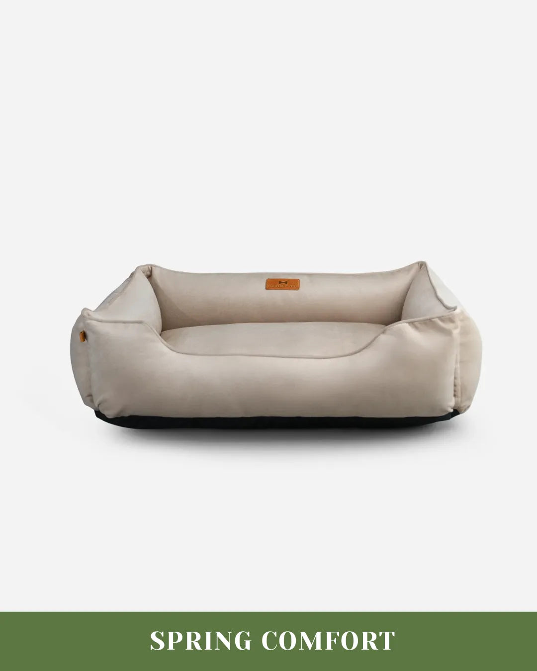 Purrfect Pet Kingdom® - Chester & Lee | Classic Velvet Sleeper Dog Bed Beige - Beds