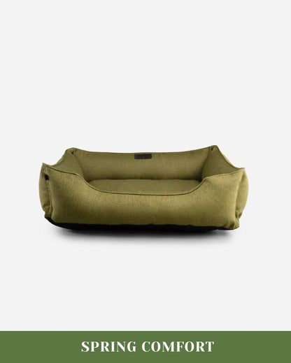 Purrfect Pet Kingdom® - Chester & Lee | Cotton Sleeper Dog Bed Olive - Dog Beds