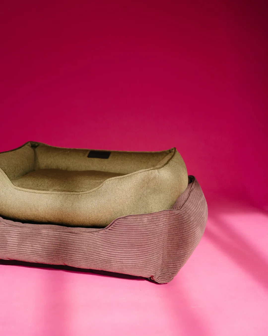 Purrfect Pet Kingdom® - Chester & Lee | Cotton Sleeper Dog Bed Olive - Dog Beds