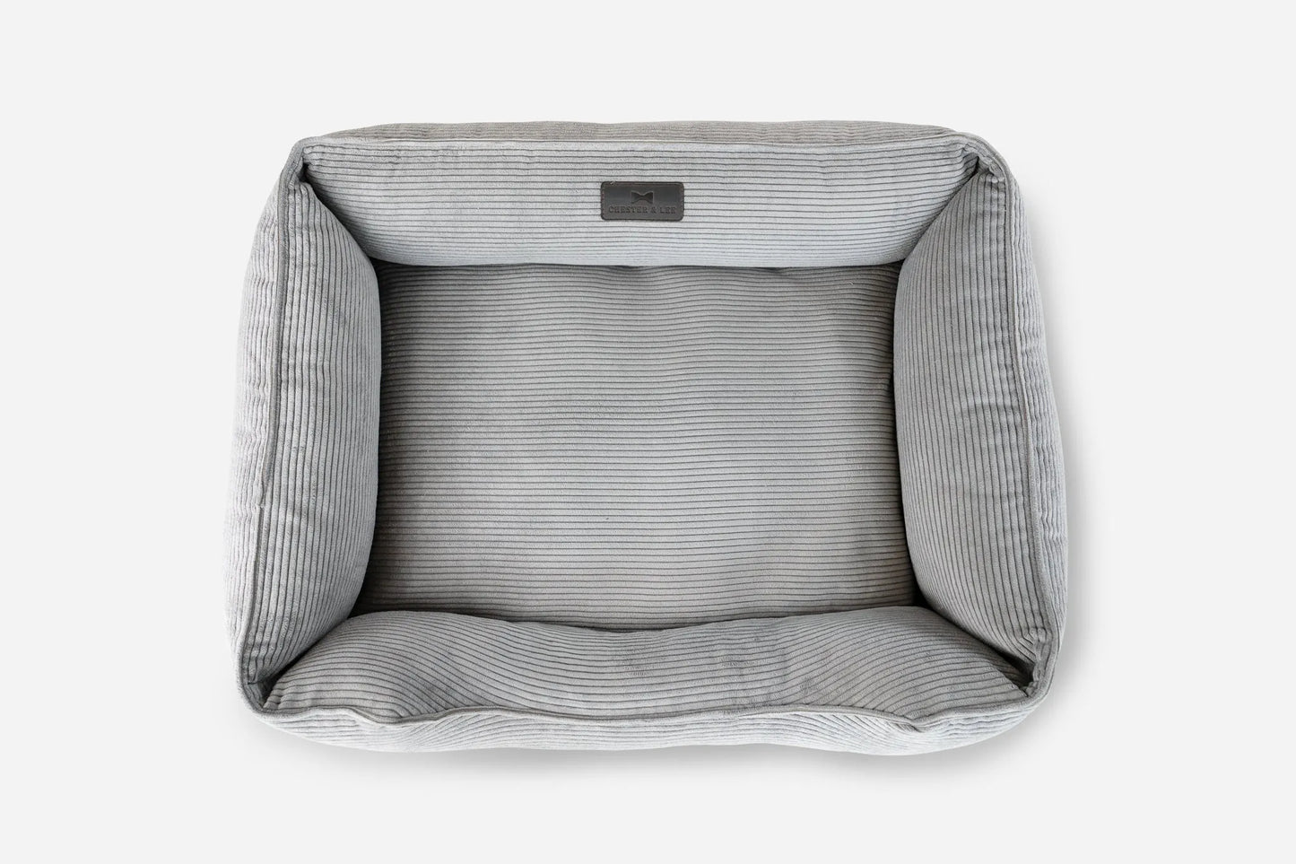 Purrfect Pet Kingdom® - Chester & Lee | Fancy Corduroy Sleeper Dog Bed Gray - Dog Beds
