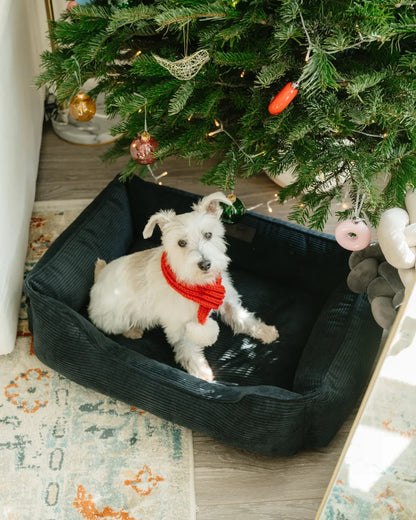 Purrfect Pet Kingdom® - Chester & Lee | Fancy Corduroy Sleeper Dog Bed Graphite - Dog Beds