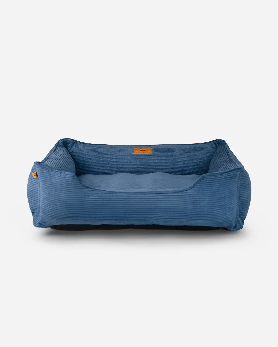 Purrfect Pet Kingdom® - Chester & Lee | Fancy Corduroy Sleeper Dog Bed Blue - Dog Beds