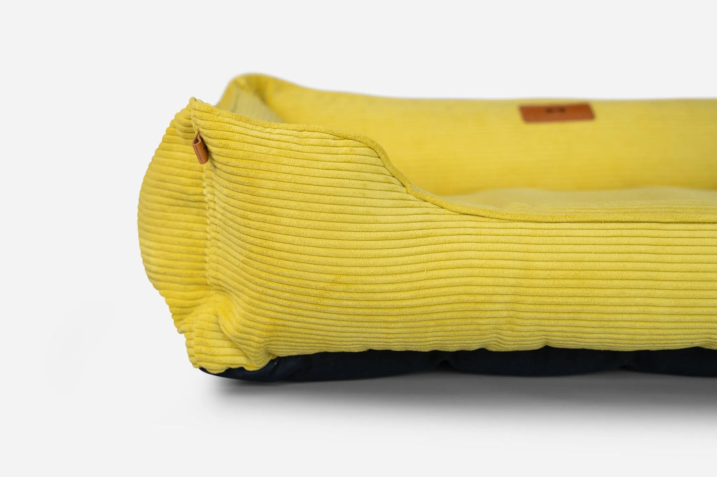 Purrfect Pet Kingdom® - Chester & Lee | Fancy Corduroy Sleeper Dog Bed Sunny Yellow - Dog Beds