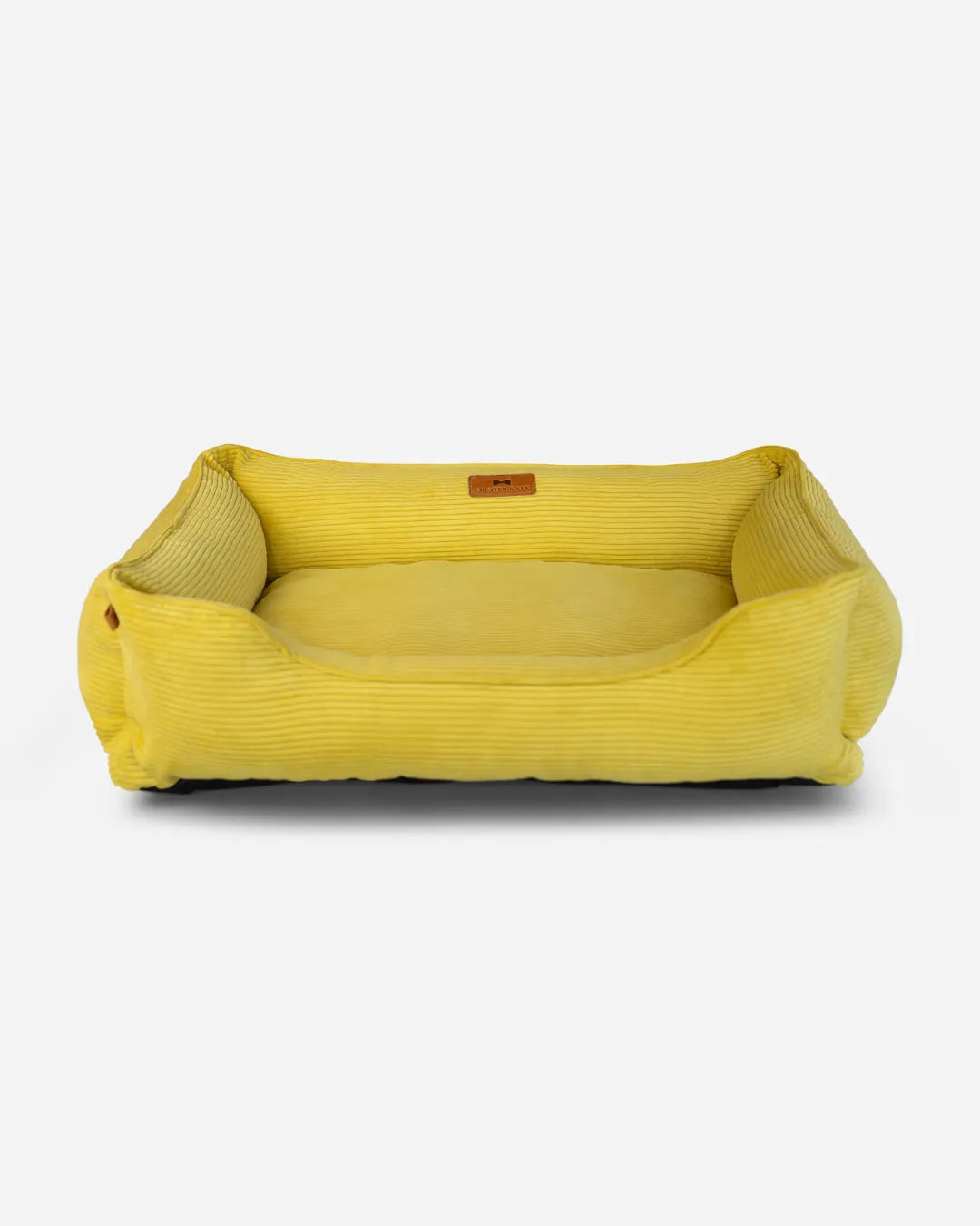 Purrfect Pet Kingdom® - Chester & Lee | Fancy Corduroy Sleeper Dog Bed Sunny Yellow - Beds
