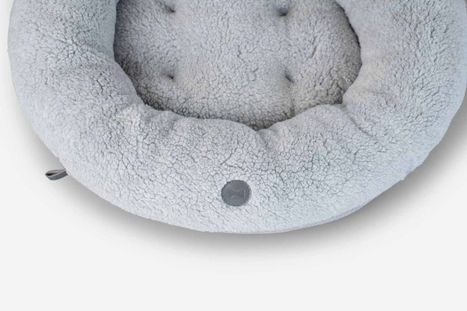 Purrfect Pet Kingdom® - Chester & Lee | Furry Gray Donut Dog Bed - Dog Beds